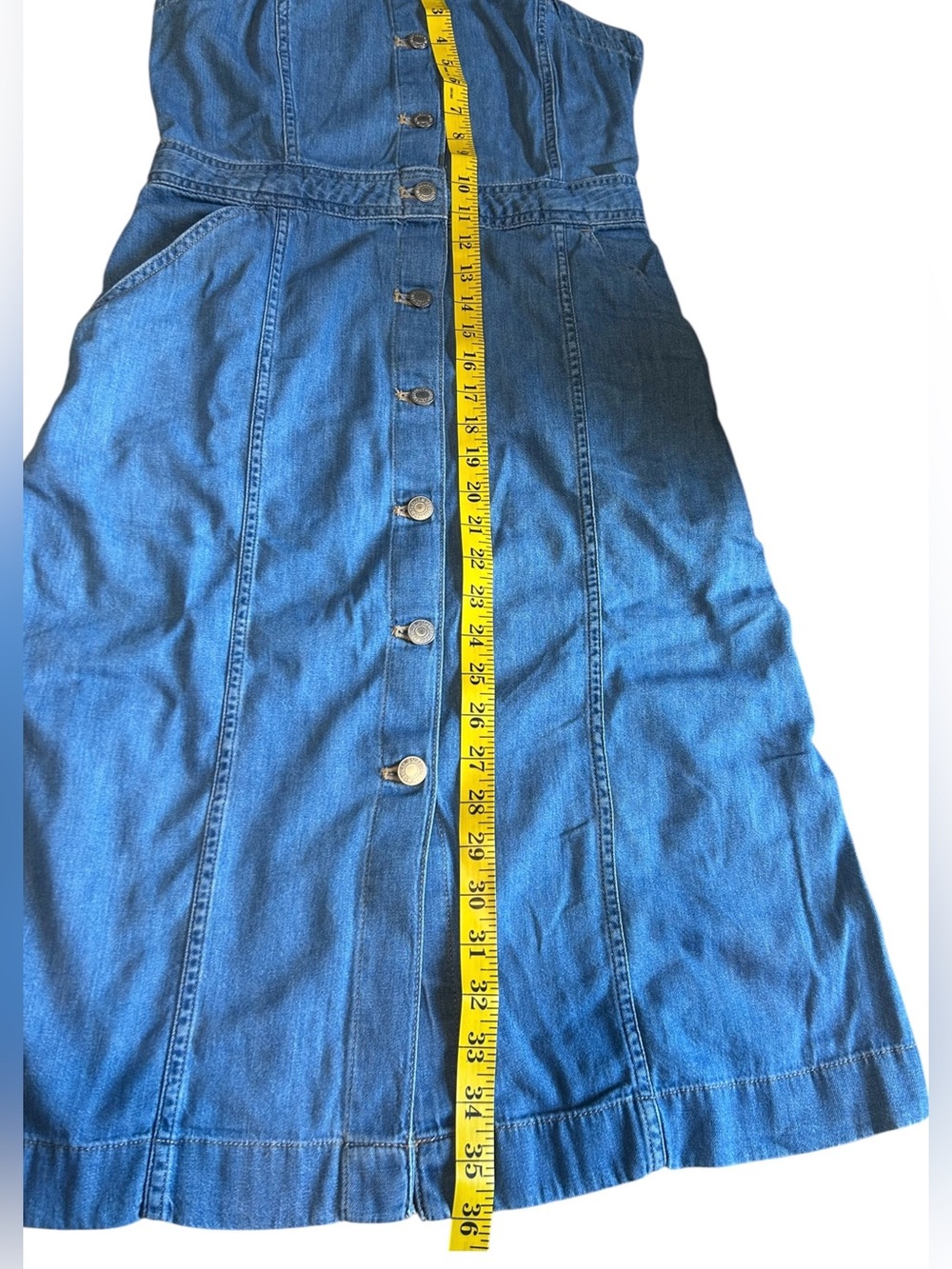Levi’s Premium Cherie Denim Button Front Midi Dress Small - Picture 6 of 16